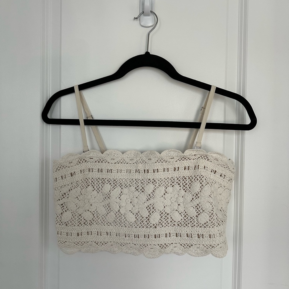 Jcrew Cotton Cropped Crochet Tube Top